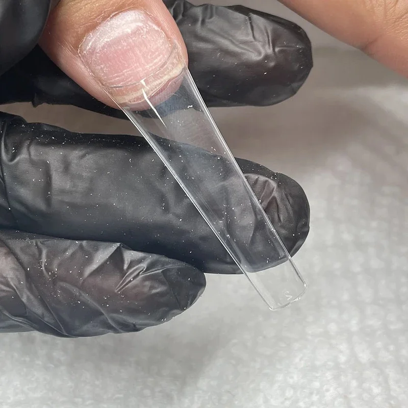 240Pcs box No C Curve 3XL XXL Square Nail Tips Coffin Half Cover ABS Customized Logo Label Straight No C Curve Square Nail Tip