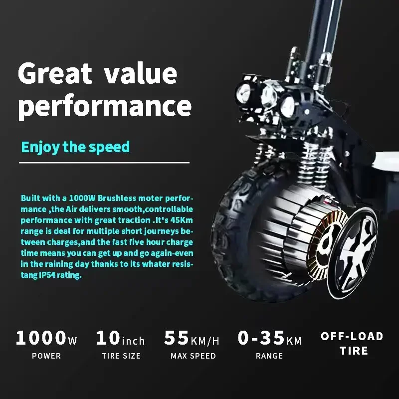 Hot Sale For Adult Two Wheels Long Range High Stand High Speed Luggage  Foldable  Electric Scooter