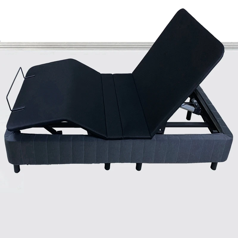 Single Bedframe Adjustable Upholstered Bed Frame with Lift Motors Actuators for home nursing