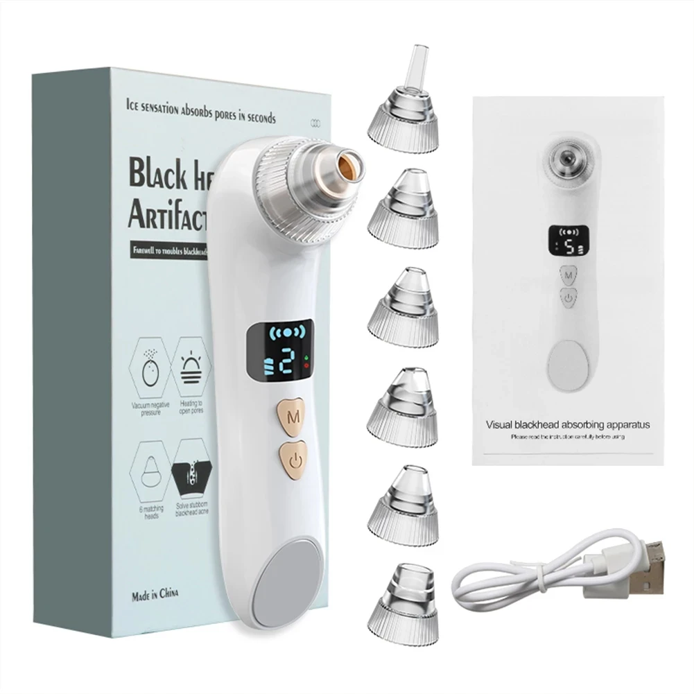 6 Head pore cleanser vacuum electric suction facial comedo acne remover extractor tool kit blackhead remover vacuum