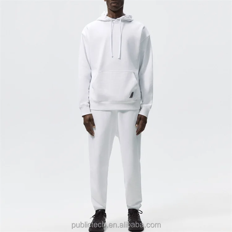 OEM Custom french terry plain blank basic sweat jogger set loose baggy oversized tracksuit for men