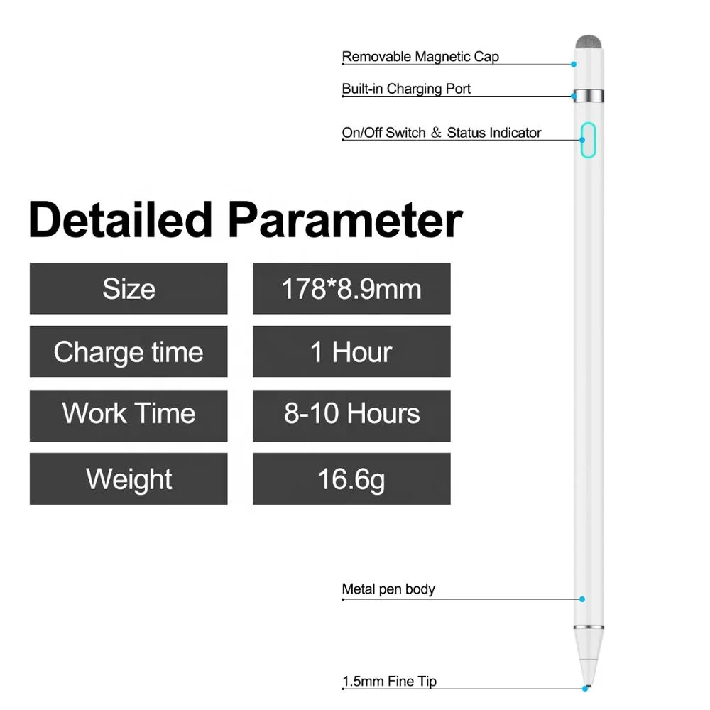 universal capacitive magnetic custom logo usb stylus pen for1 st generation laptop apple pencil 2 lenovo pad p11nokia