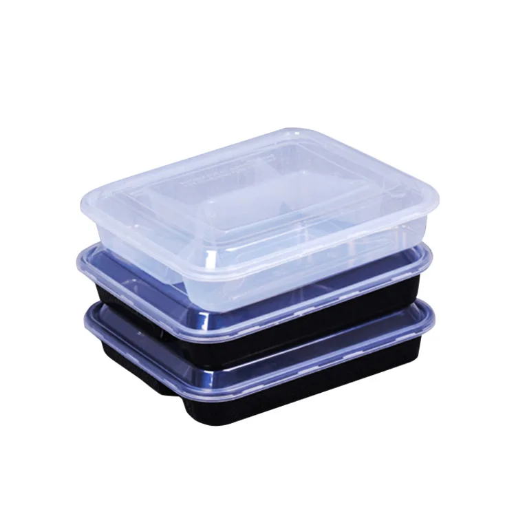 Transparent rectangular plastic lunch boxes, disposable takeaway plastic food containers