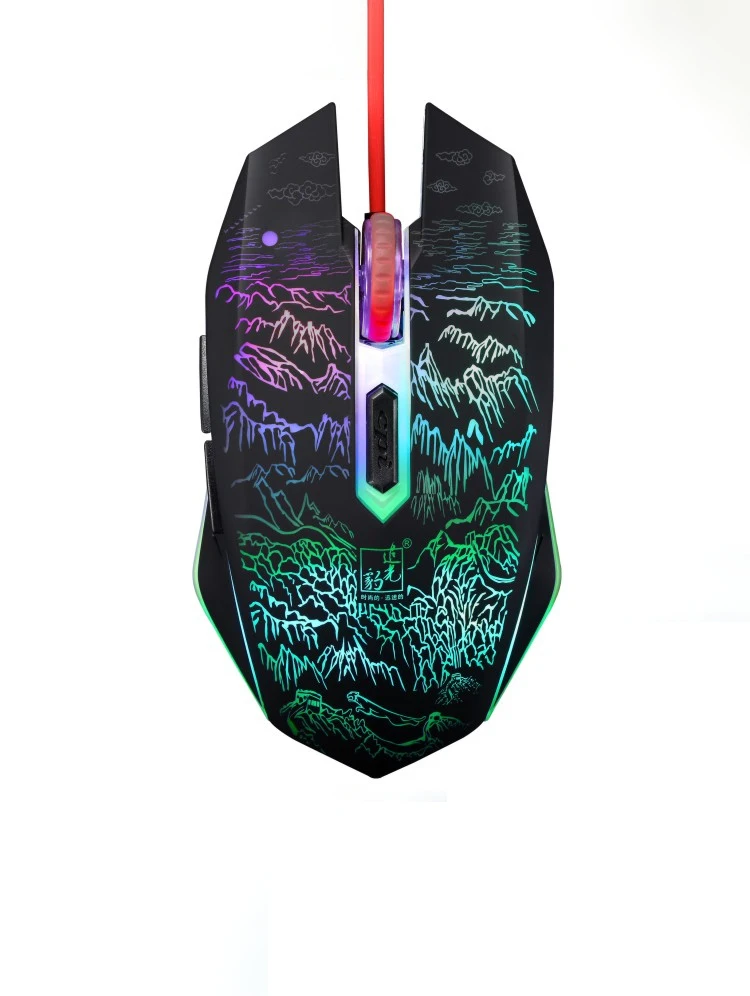 New design price luminous colorful LED Backlight DPI 1200/1600/2400 Interface USB 1.45m wired mouse optical