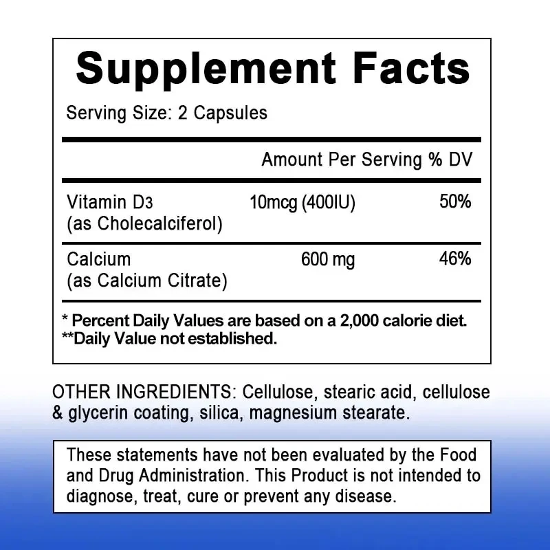 OEM/ODM/OBM Organic Calcium And Vitamin D3 Soft Capsules 400iu Bone Health & Immune Support Promoting Calcium Absorption