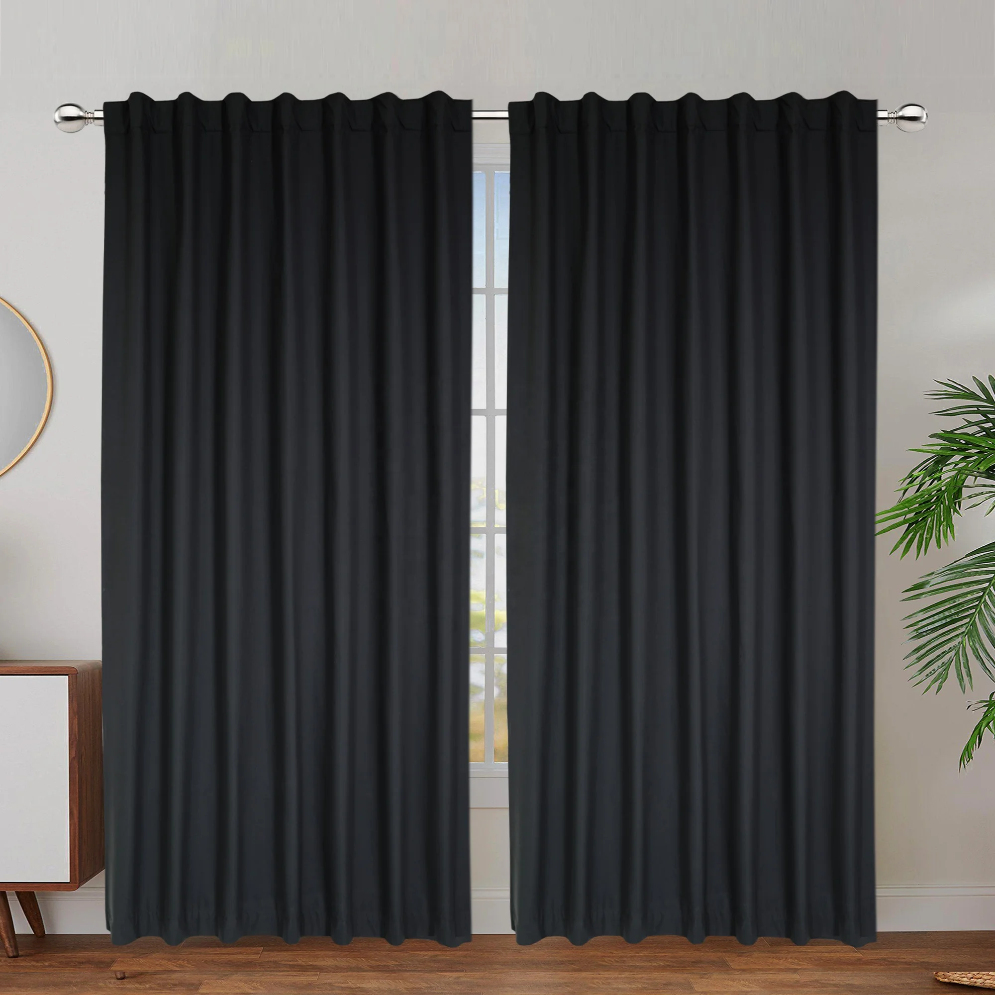 100% Blackout Window Curtain Panels, Heat and Full Light Blocking Drapes for Nursery, 84 inches Drop Thermal Insulated Draperies