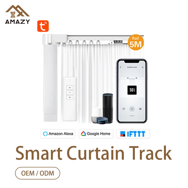 Automation  Curtain Motor and Rail Smart Wall And Remote Control Convenient Intelligent Electric Ceiling Curtain Rail Tracks