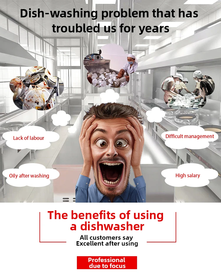 Commercial Stainless Steel Professional Freestanding Dishwasher Dish Washing Machine for Restaurant