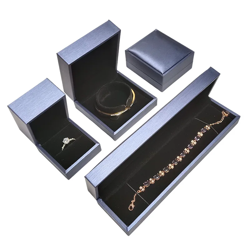 Digital Printing Wholesale High End Necklace Ring Packaging Customized Pu Leather Jewelry Box With Velvet