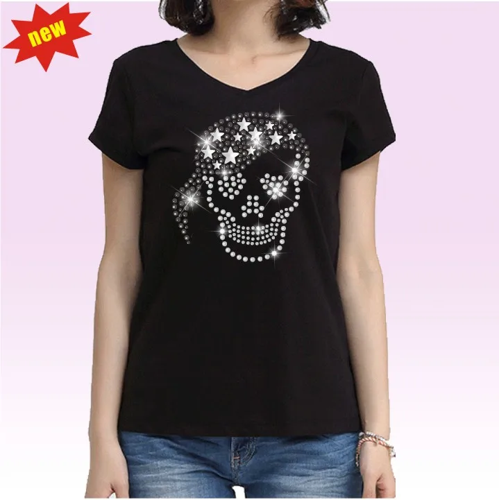 Hotfix Korea Stones Sugar Skull Heat Press Rhinestone Transfer