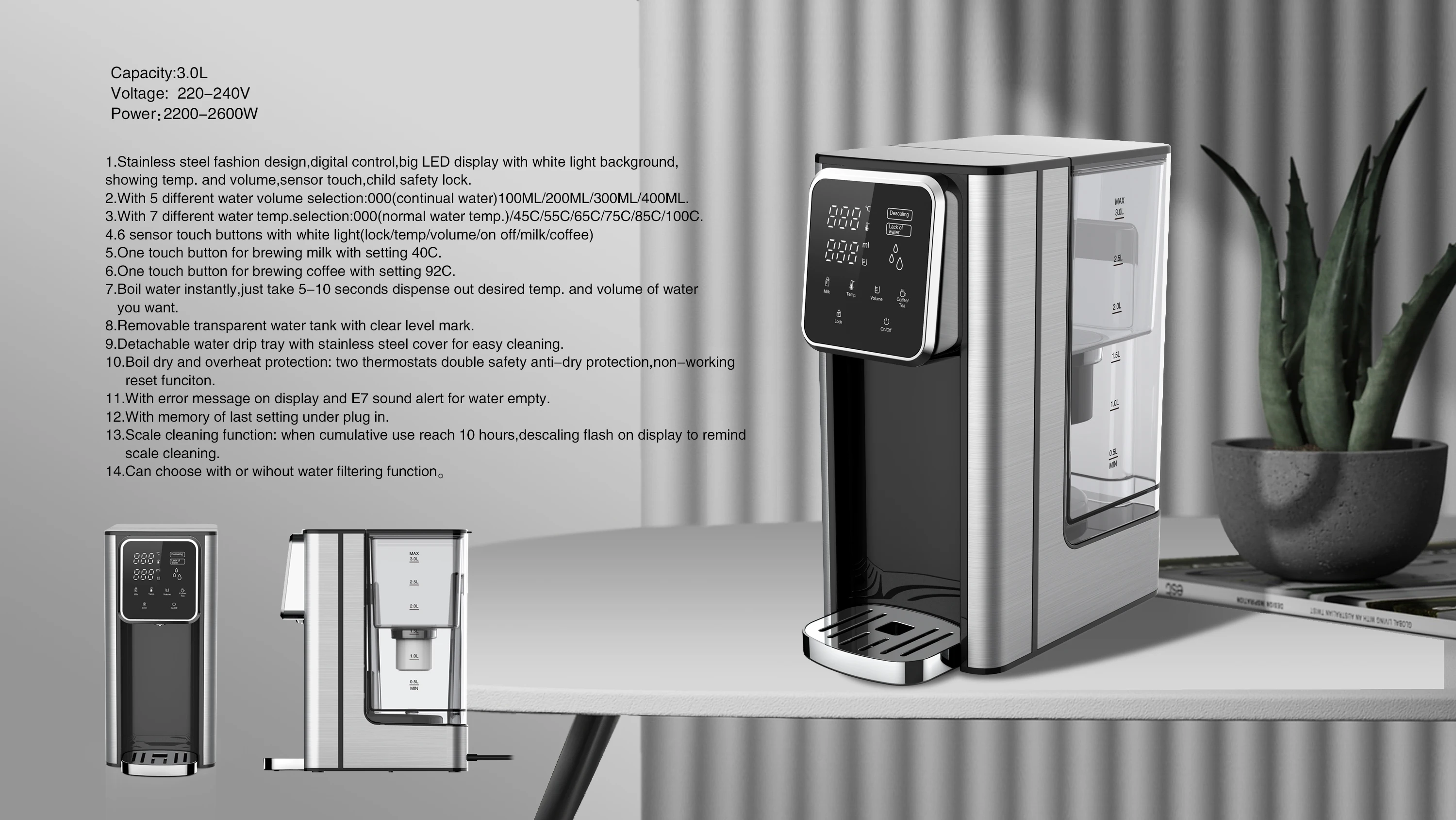 Uf Desktop Filter Tank Ultrapure Water Purification System Built Inhot And Cold Water Dispenser