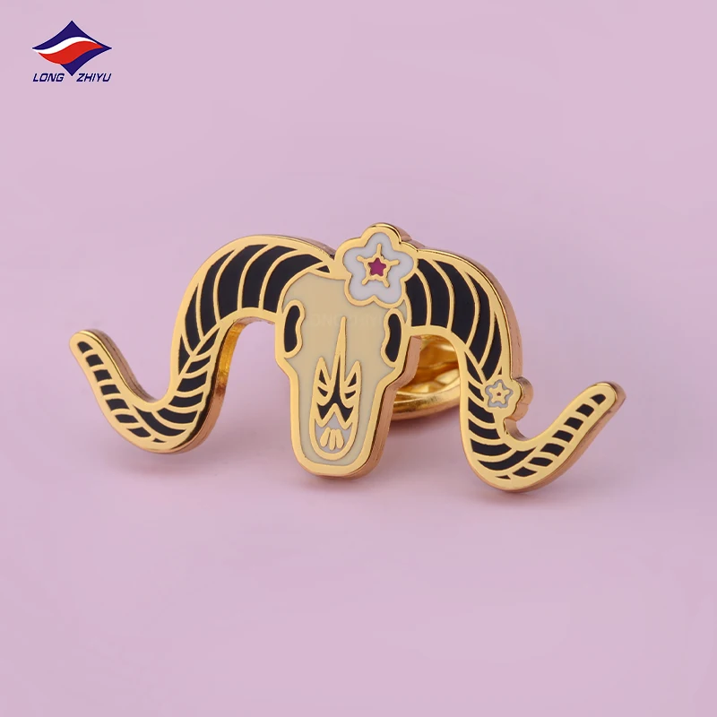 Longzhiyu anime hat brooch pin manufacturer custom cute color animal pins metal enamel personalized logo lapel pin