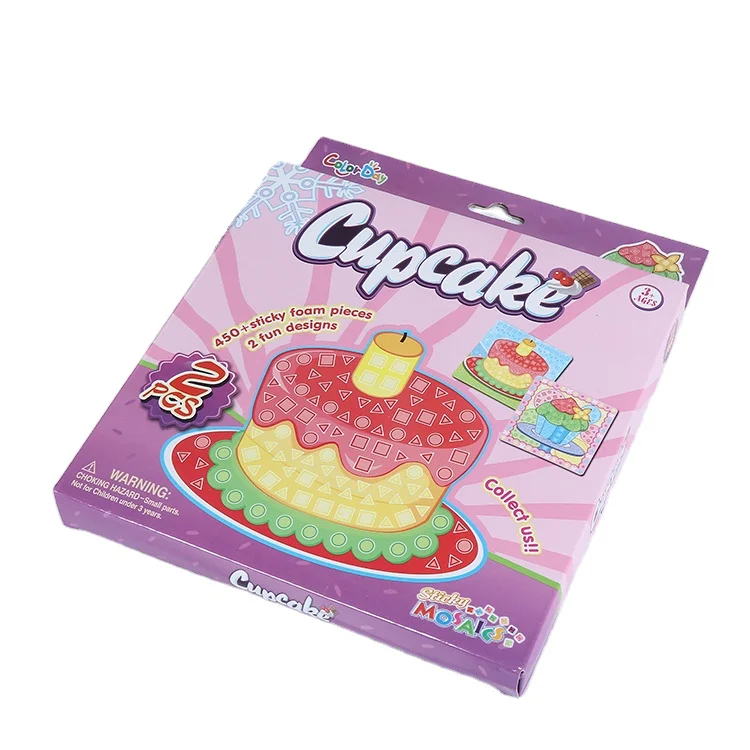 DIY Детский необычный цветной образовательный эва мозаичный стикер 3D торт для детей