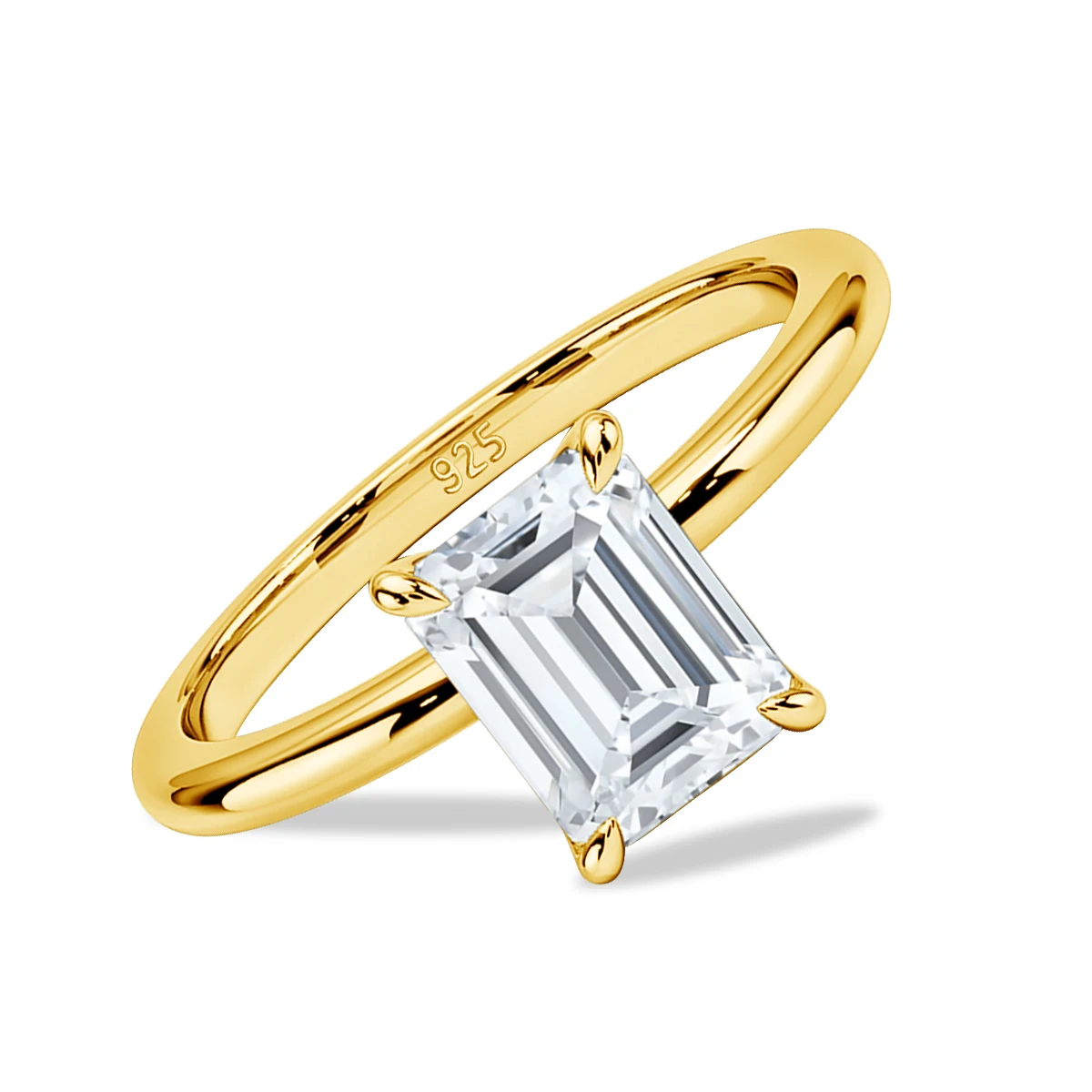 Classic 4 Claw Ring High Quality Woman 925 Sterling Silver 3 carat Emerald Diamonds Mossanite Engagement Ring