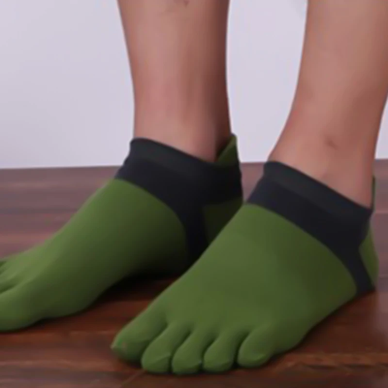 Custom Men Summer Mesh Breathable Casual Cotton Five Finger Ankle Athletic Toe Socks
