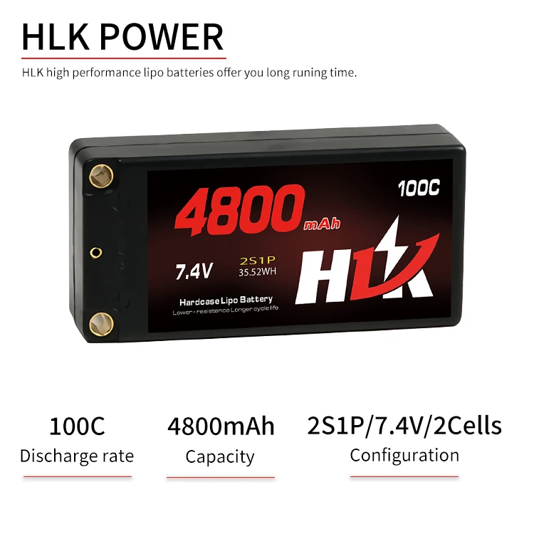 Hot Selling High Discharge Rate 7.4V 4800Mah 100C Shorty 2S Lipo Battery For Rc Car Model Robot