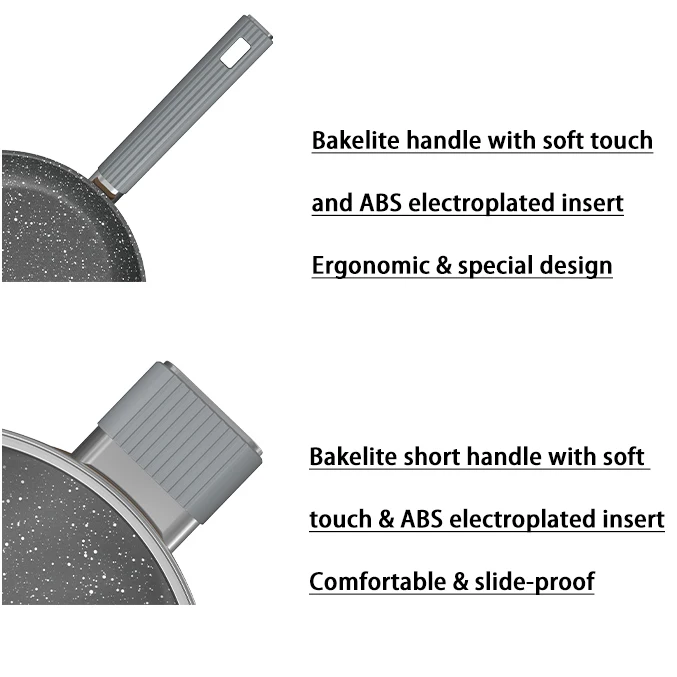 BESCO OEM Essence series Aluminium Alloy 28cm Bakelite handle cookware setEasy to clean and Bakelite handle with non-slip design