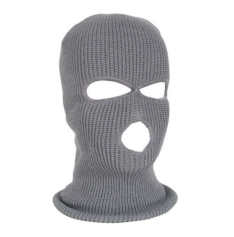 Wholesale Winter Knitted Colored 100% Acrylic Three 3 Holes Ski Mask