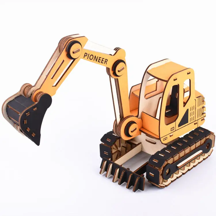 Hot Selling Unique Construction Machine Toy Wooden Puzzle Jigsaw Puzzle Model Puzzle DIY Toy,educational Toy Wood
