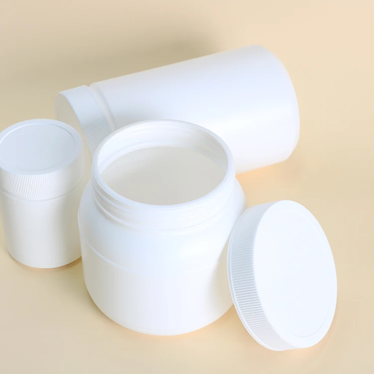 Оптовая продажа белый HDPE 1000 мл контейнер для упаковки пищевых продуктов на заказ Янтарная черная банка