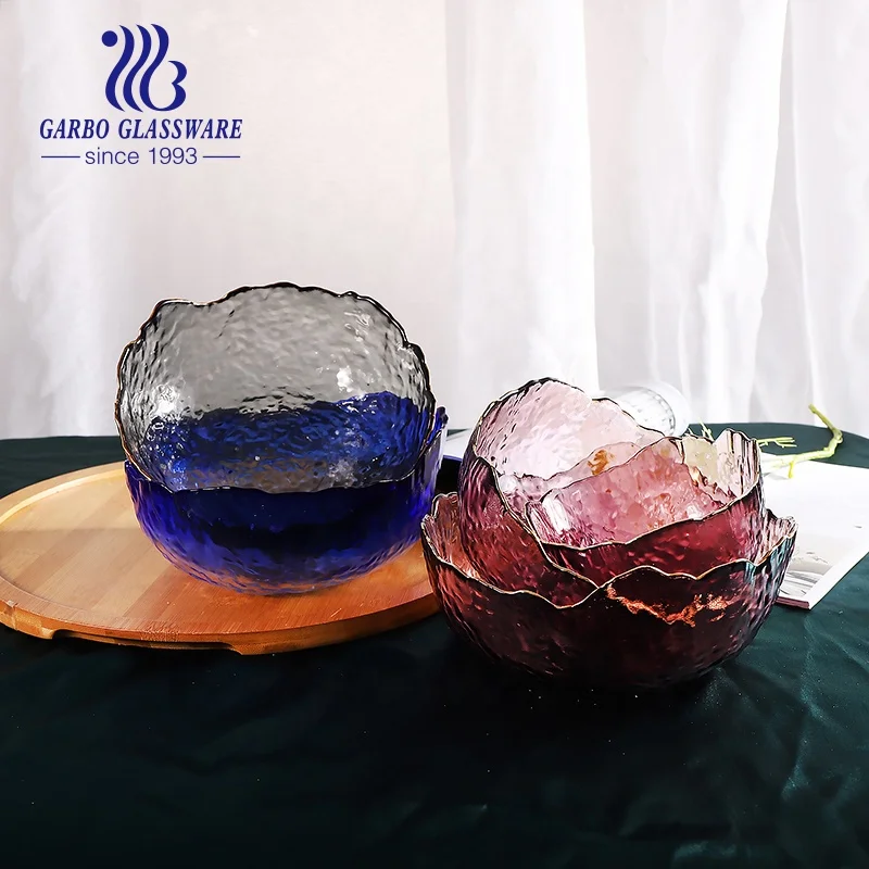 Новое поступление почтовый подарок популярный уникальный дизайн твердый цветной рисунок десертная тарелка стеклянная чаша для фруктов