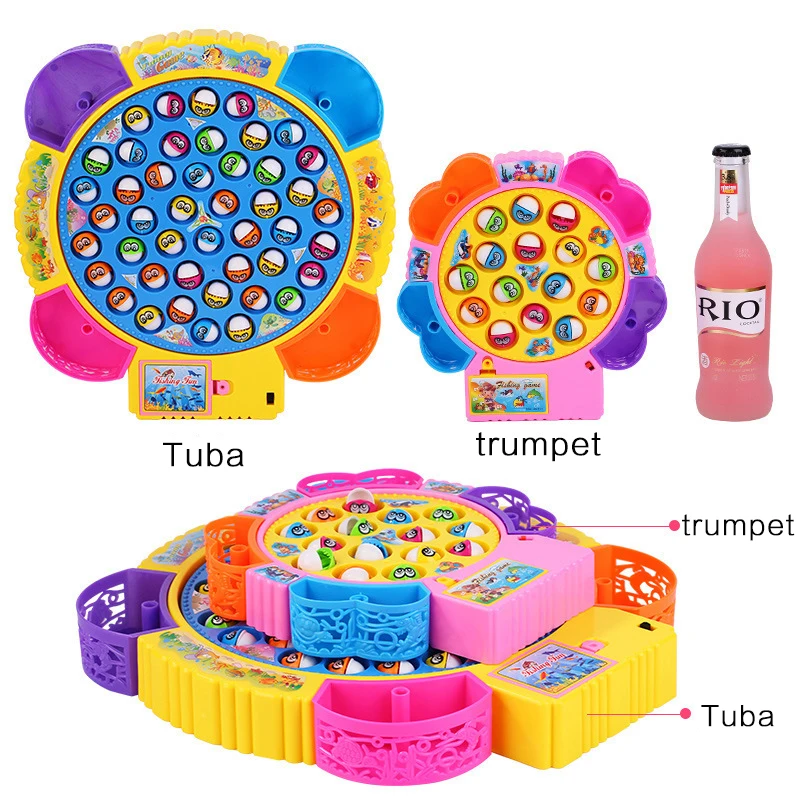 Настраиваемые детские подарки, детские пластиковые игры, электрическая рыболовная игрушка 15 рыб с музыкой, рыболовная игра для детей