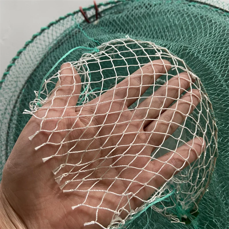 Greatwall Crab Cage Long Folding Fishing Bait Trap for Shrimp Eel HDPE & Nylon Material Square & Ring Pattern for Aquaculture