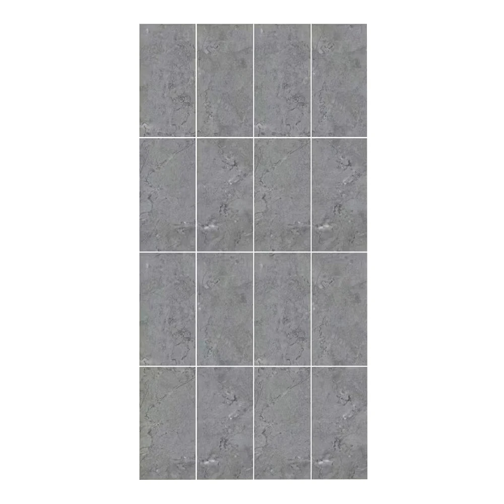 Bathroom spc wall panel for interior decoration pvc marble sheet black with gold line uv board