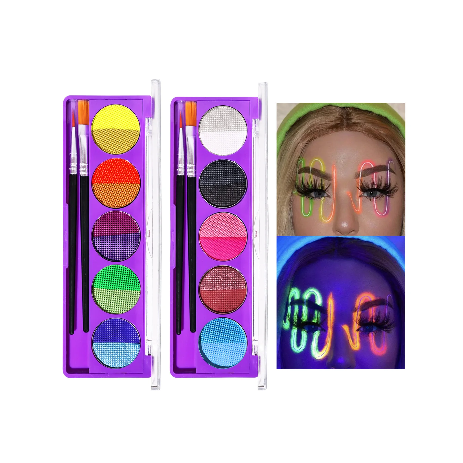 Handaiyan Organic Water Based Pigment Makeup Party Uv Water-Soluble Body Painting Eye Shadow Painting Plate Festival Eye Makeup