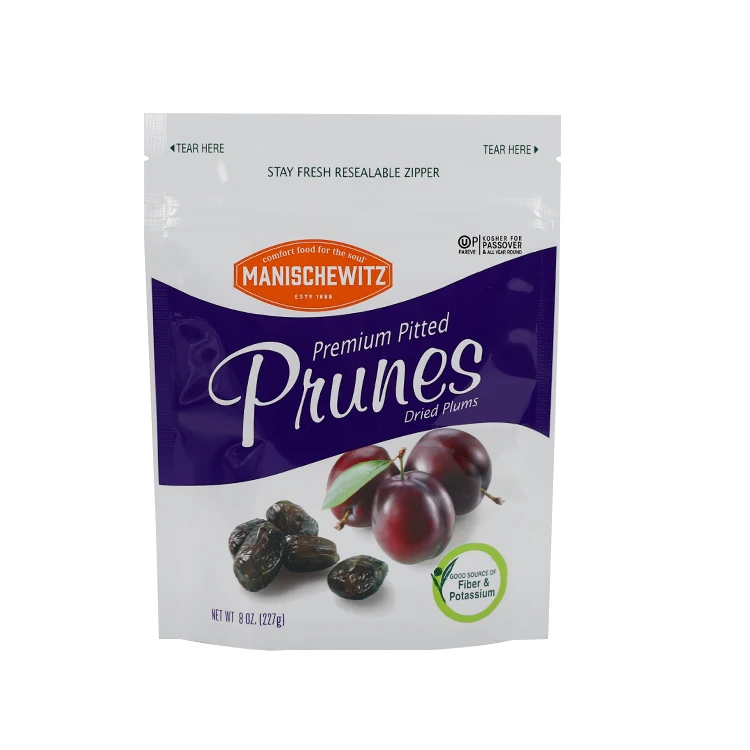 Accept custom stand up Zip Lock Pouch Poly Bag peaches peans dried plums dried fruit mylar bags smell proof