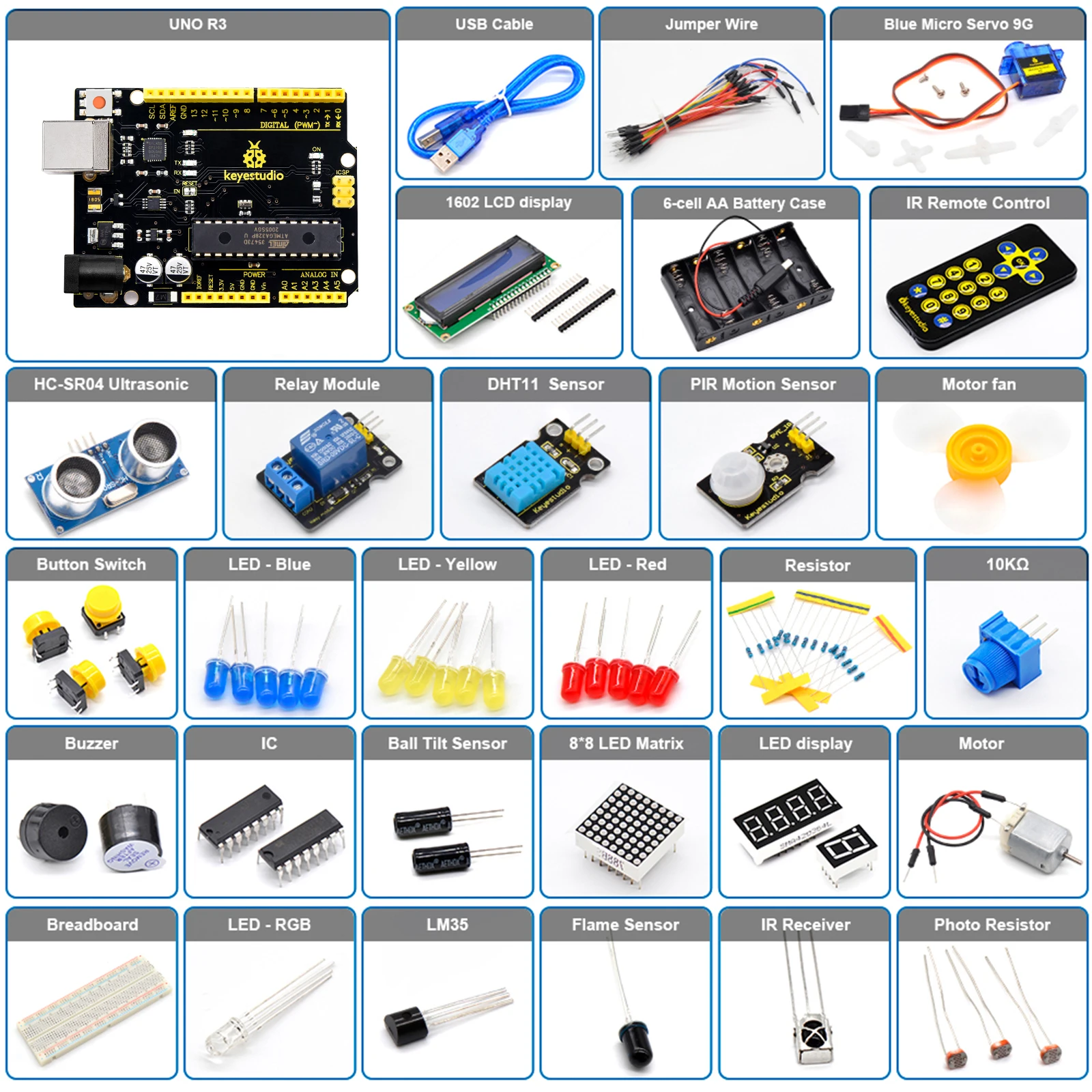  Базовый стартовый набор V2 для Arduino UNO R3 Обучающий с учебным