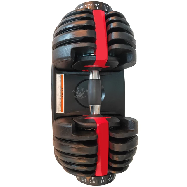 Douli factory 100% quality inspected 24KG 52.5LB adjustable rubber coated weight plates dumbbell 552