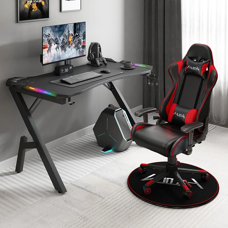 Factory Direct Wholesale LED Light Countertop player gaming table High quality Gaming chair with table