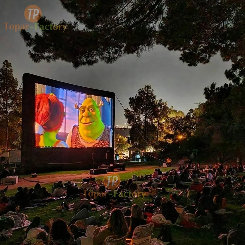 20ft 25ft Giant Air HD Screen Blow Up Front & Rear Inflatable Screen for Movie Nights Backyards Pool Party Home Theater