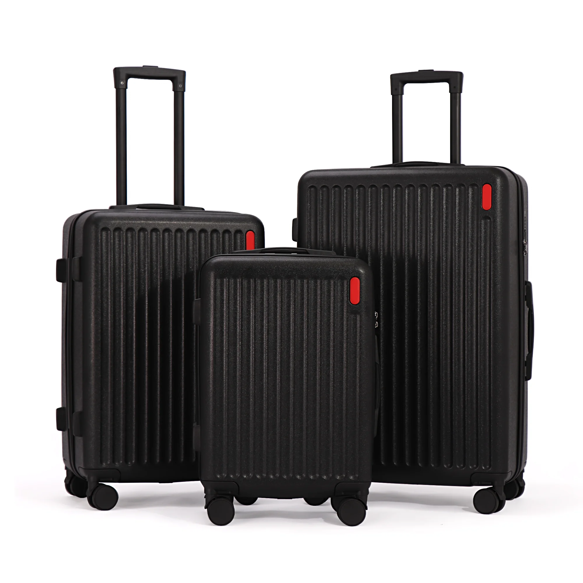 Custom Designer 150T Polyester Silent Wheel Aluminum Trolley ABS Suitcases Luggage 3 Pieces Sets