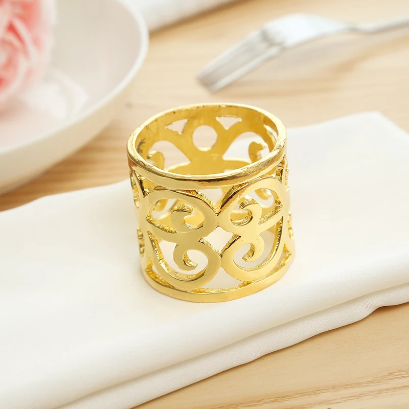 Customized high-quality zinc alloy High-end party hotel wedding Silver gold napkin ring