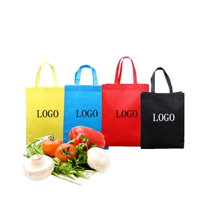 Custom Logo Print Supermarket ECO Reusable Shopping Tote Non woven bag