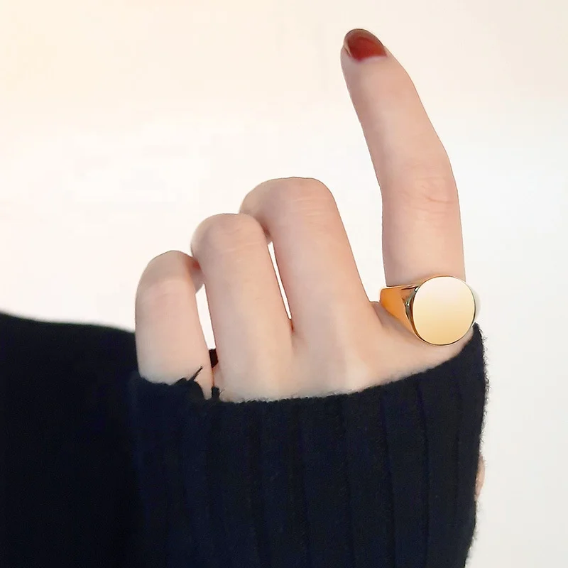 Фабричная Мода Оптовая торговля Выгравированные слова 18 k золото мужские пустые перстень кольцо для