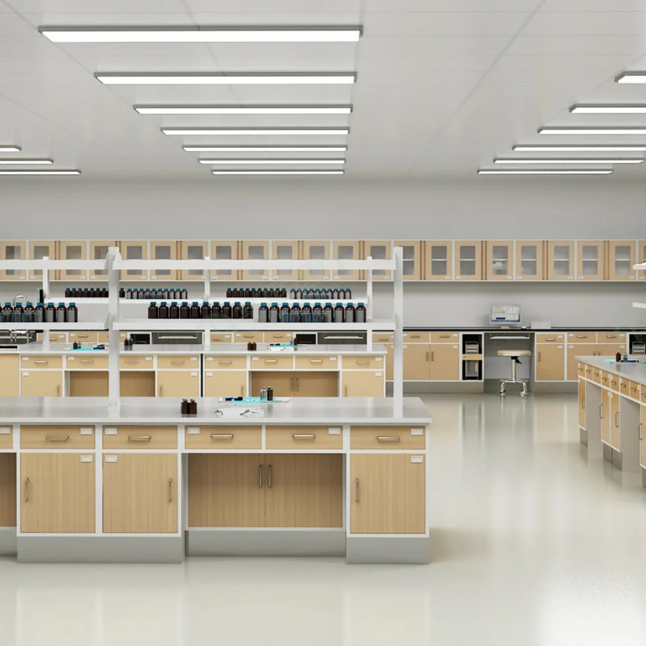 Lab Table With Reagent Shelf Medical Lab Furniture Customized Laboratory Workbench