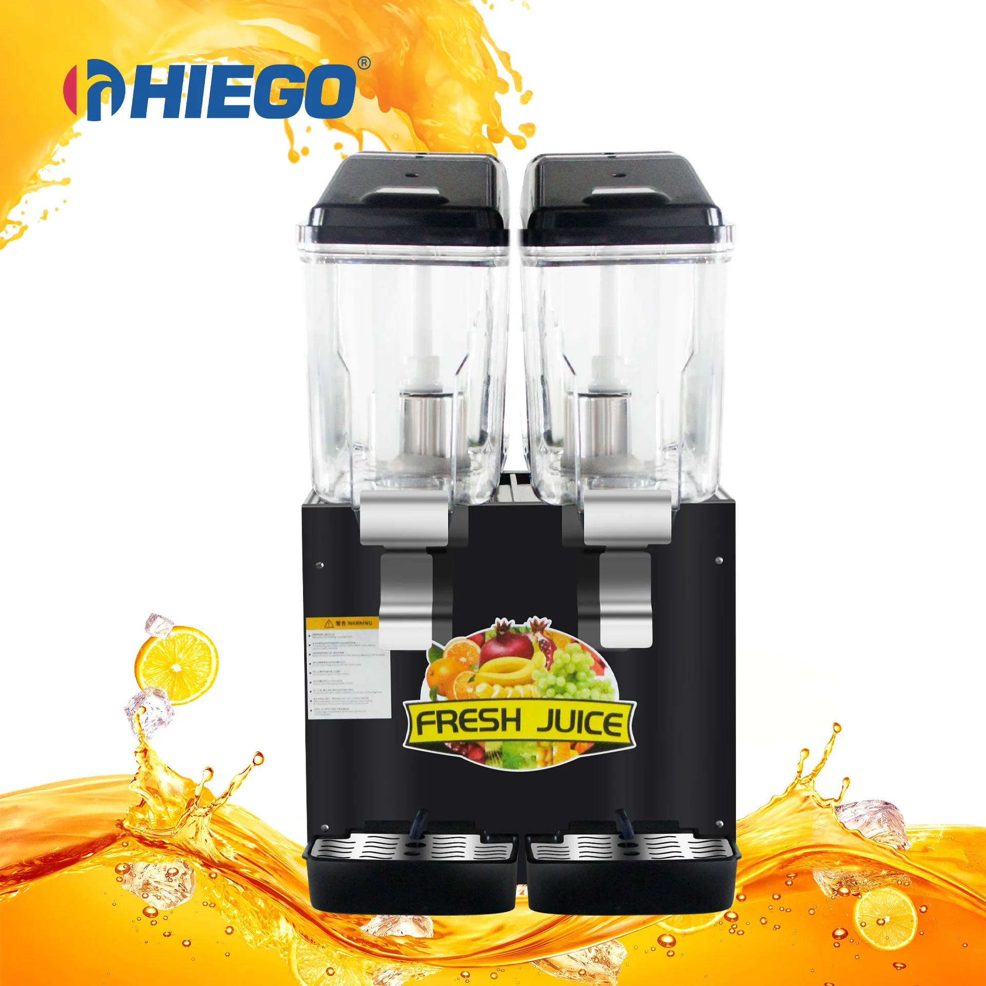 Commercial 2 Tanks Juice Fruit Dispenser Machine 16L*2 Large Capacity 32L Cold Drink Dispenser