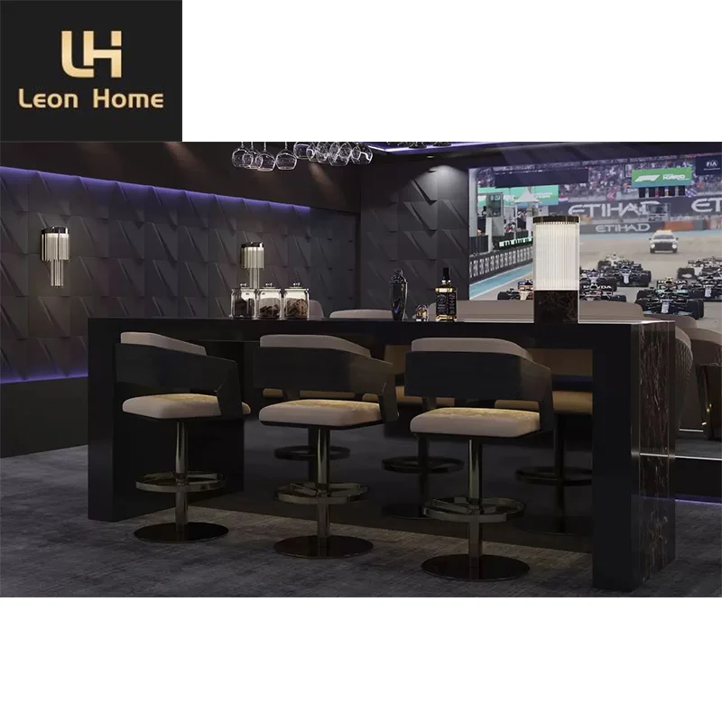 Hotel Project Manufacture Custom Made Modern Bar Stool Luxury Stainless Steel Frame Forged Metal Barstool