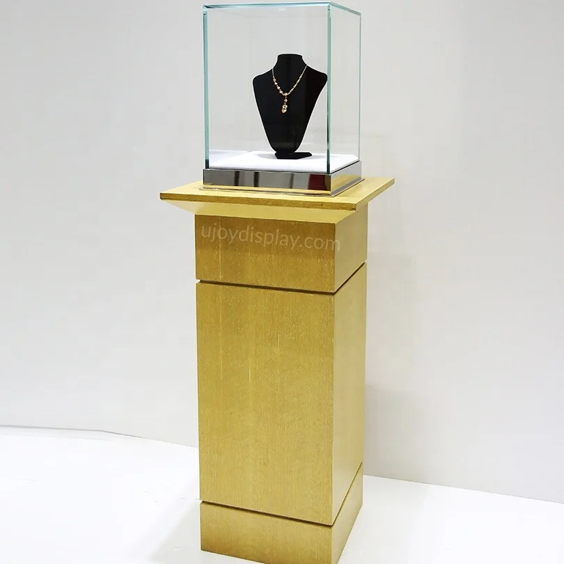 wood jewelry showcase jewelry pedestal display glass vitrine wooden display showcase