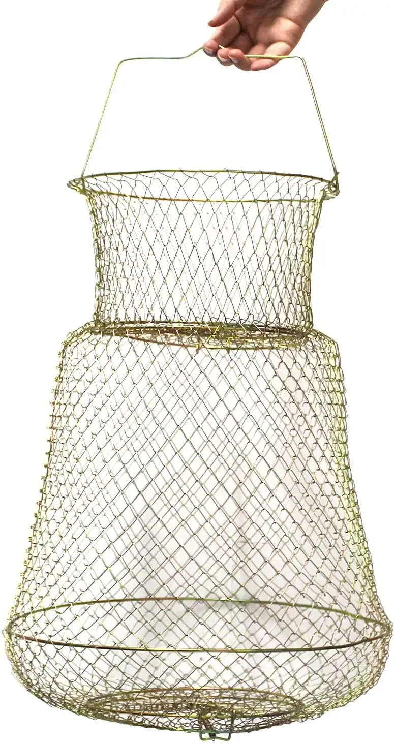 Wire fish basket fishing gear wholesale Iron Wire fish basket fish keeping net crab fishing gear