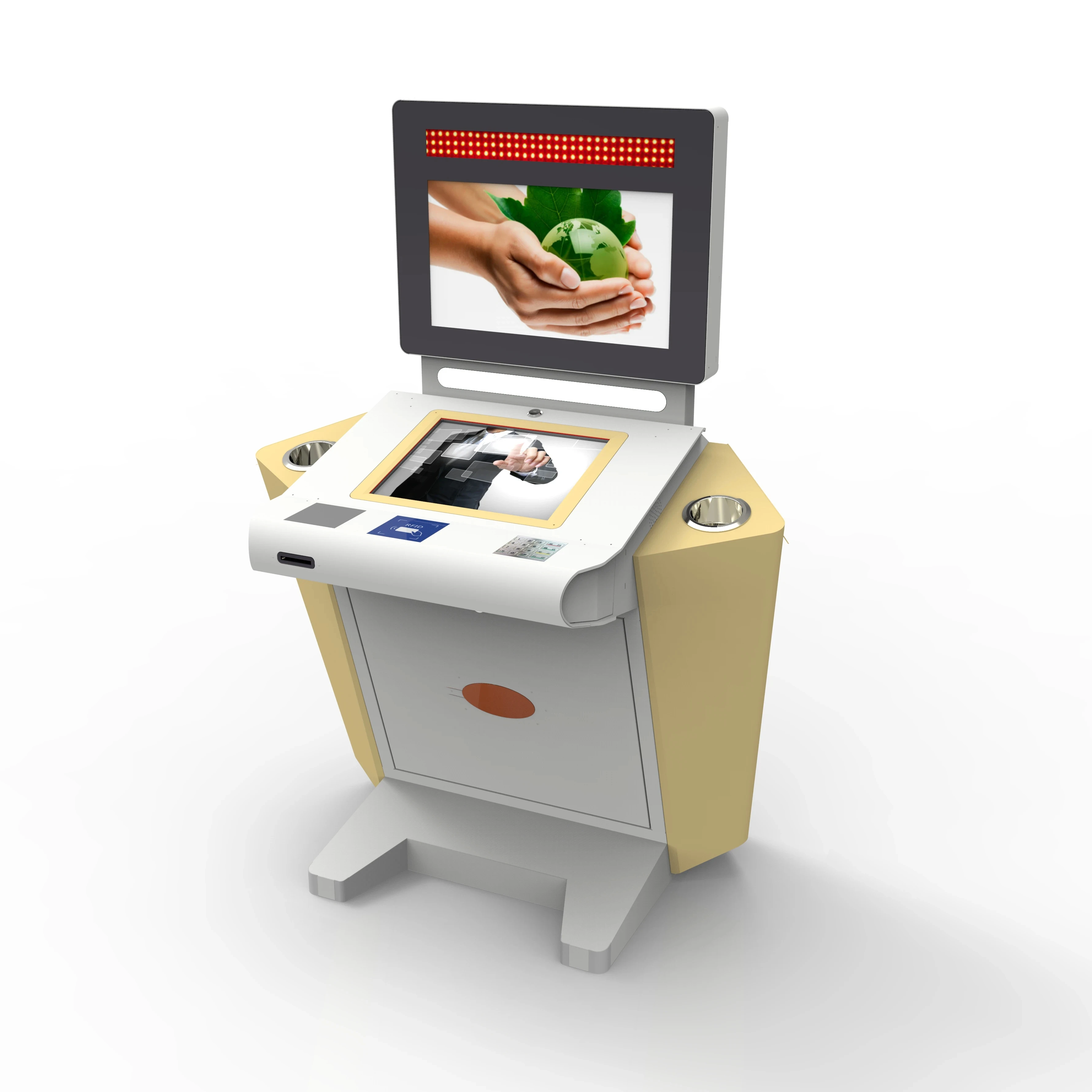 Passport ID Reader Automatically Ticketing Self Service System Cashing Payment Cashless QR Code Lottery Ticketing Kiosk