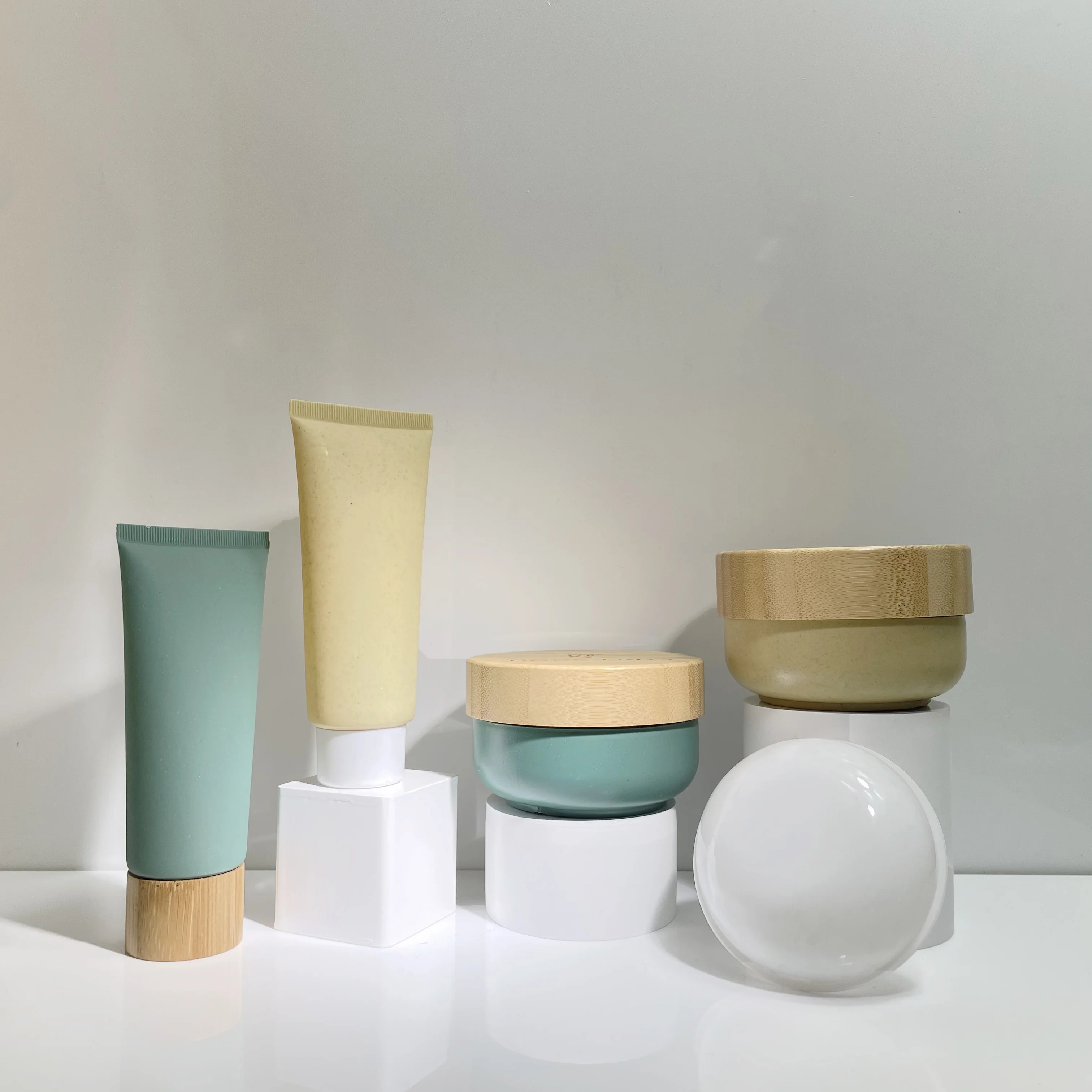 Custom Soft Bamboo Wheat Straw Tube 10-250g Lip Balm Packaging for Cosmetic Use