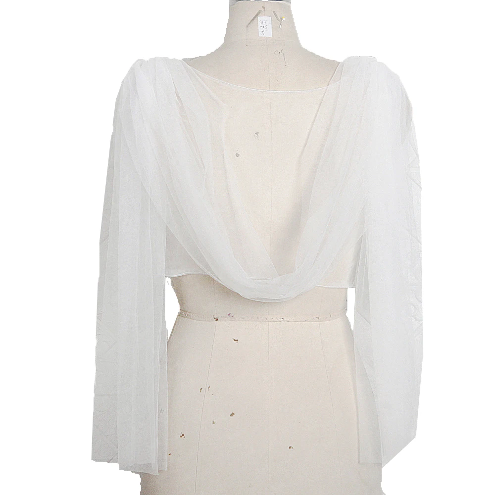 
RSJ164 Simple Cover Up Tulle Jackets For Brides 