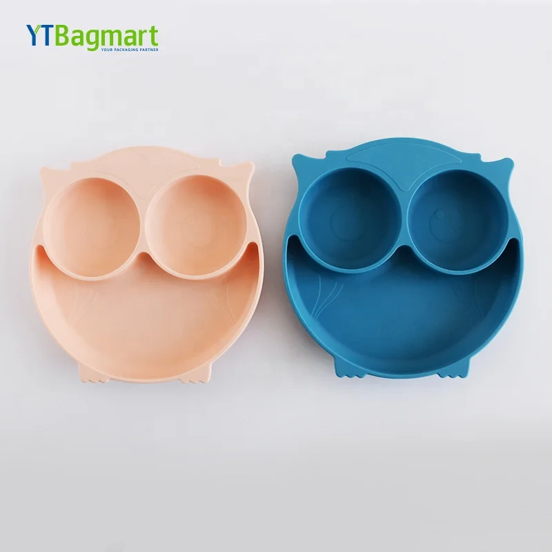 Нескользящая силиконовая пластина без бисфенола А, детский коврик для пищевых продуктов, Детская силиконовая разделенная всасывающая пластина