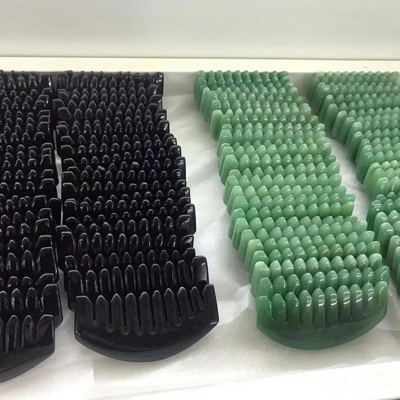 Wholesale Green Aventurine Jade Rose Crystal Comb Head Health Massage For Healing