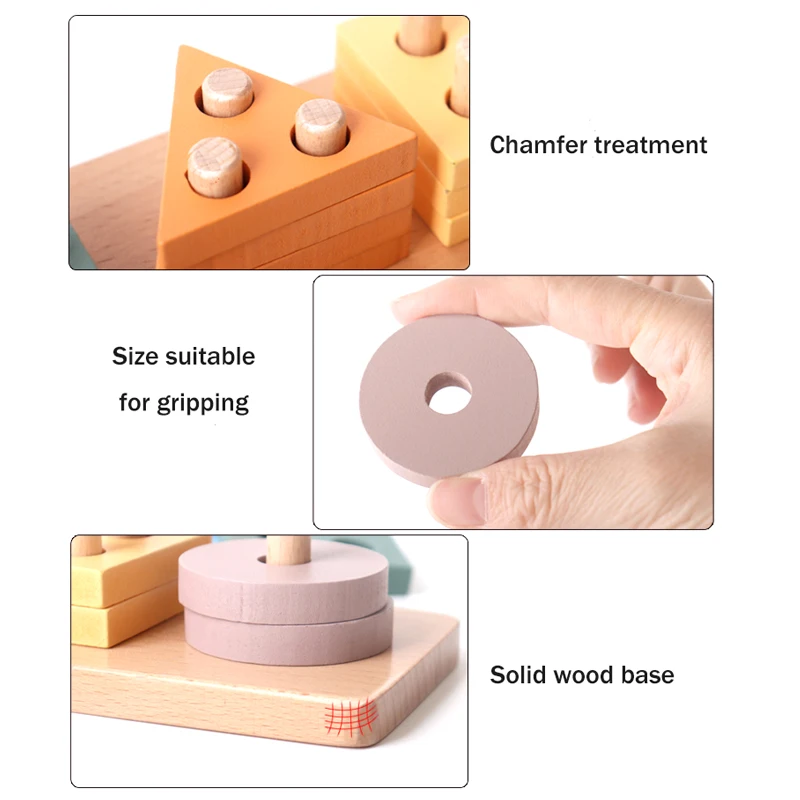 Деревянные развивающие игрушки Монтессори для мальчиков и девочек