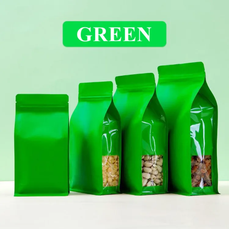 Smell Proof Aluminum Foil Zip Lock Window Stand Up Matt Pouch Tea Coffee Beans Snack Powder Heat Sealing Mylar Packaging Bags